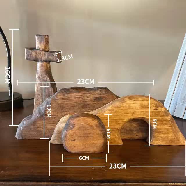 Christianartworkshop Adorno de Pascua de madera con la tumba vacía "Ha Resucitado" - Conmemora su triunfo - image 2
