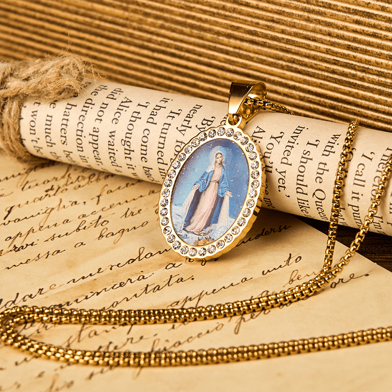 Christianartworkshop Gracia Divina con el Collar de la Medalla Milagrosa: Un Testimonio de Fe - Medalla Milagrosa - image 0