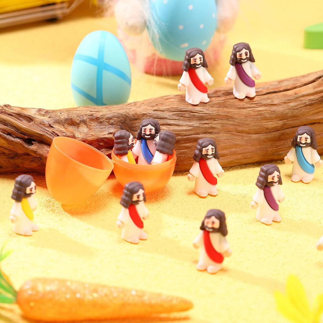 Christianartworkshop 10/20/30 huevos de Pascua con figura de Jesús en miniatura para búsqueda de huevos de Pascua/relleno de cestas - Juego de 10 piezas - image 0