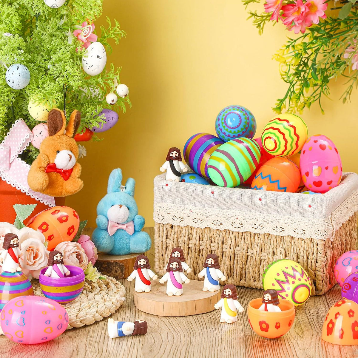 Christianartworkshop 10/20/30 huevos de Pascua con figura de Jesús en miniatura para búsqueda de huevos de Pascua/relleno de cestas - image 2