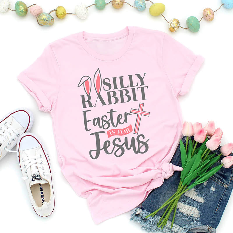 Christianartworkshop Camiseta del conejo tonto: La Pascua es para Jesús - Rosa - 2XL - image 0