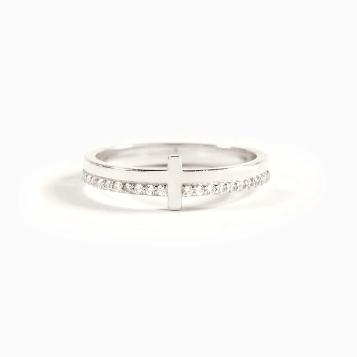 Christianartworkshop Anillo de plata 925 con la inscripción "JESÚS y Cruz" para "Orar" - Atrae el poder divino a través de la fe. - Plata - US 10 - image 4
