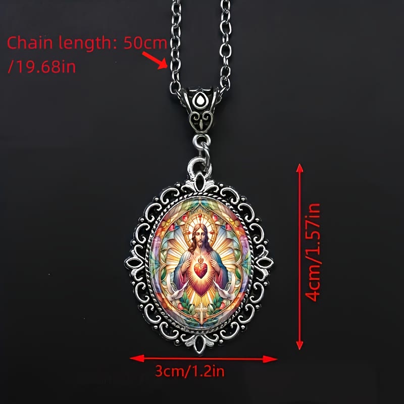 Christianartworkshop Collar del Sagrado Corazón de Jesús: Una pieza atemporal que encarna el amor divino. - image 3