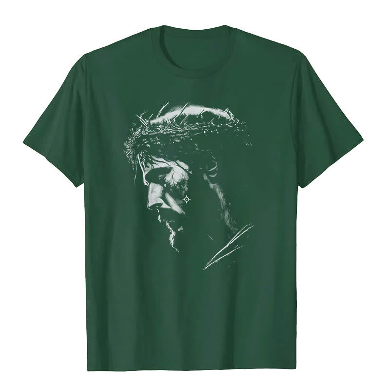 Christianartworkshop Camiseta de Jesús con la Corona de Espinas - Verde oscuro - 2XL - image 1