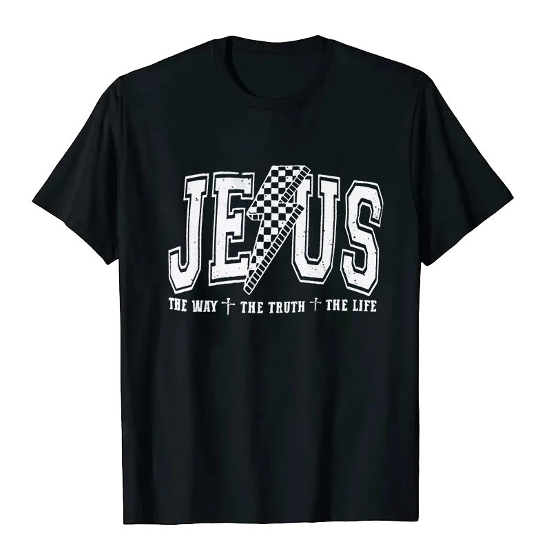 Christianartworkshop Camiseta "JESÚS EL CAMINO + LA VERDAD + LA VIDA" - Negro - 2XL - image 1