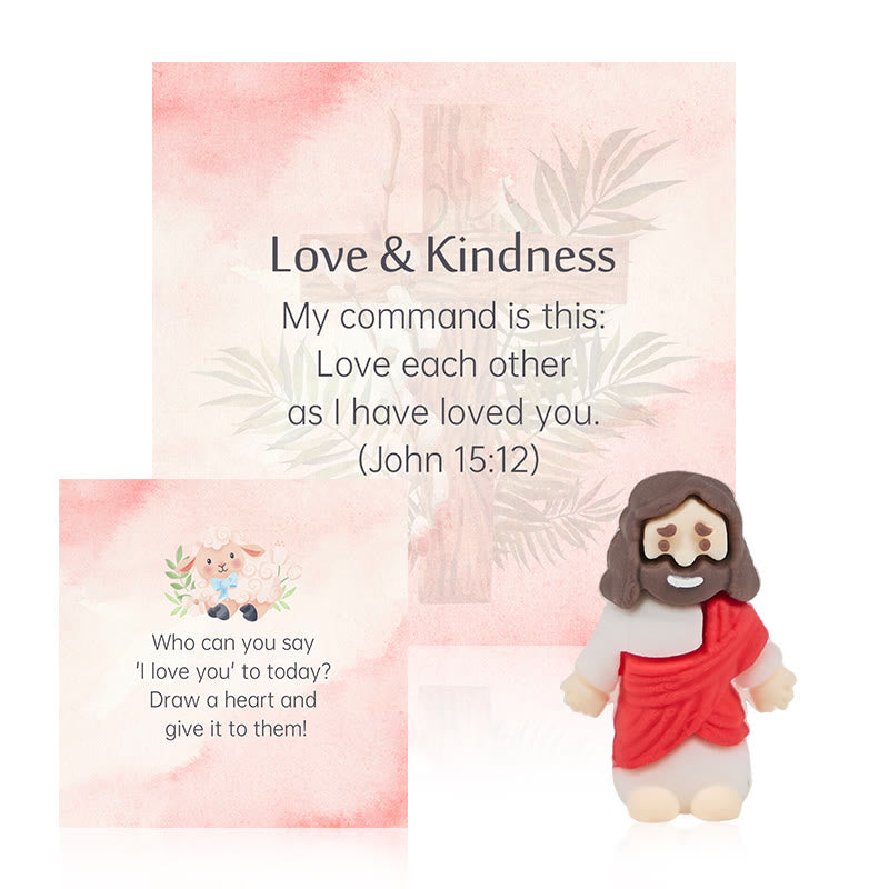 Christianartworkshop Tarjetas con versículos bíblicos (5/10/20/30 unidades) con mini figuras de Jesús y preguntas interactivas: Inspira y educa. - image 1