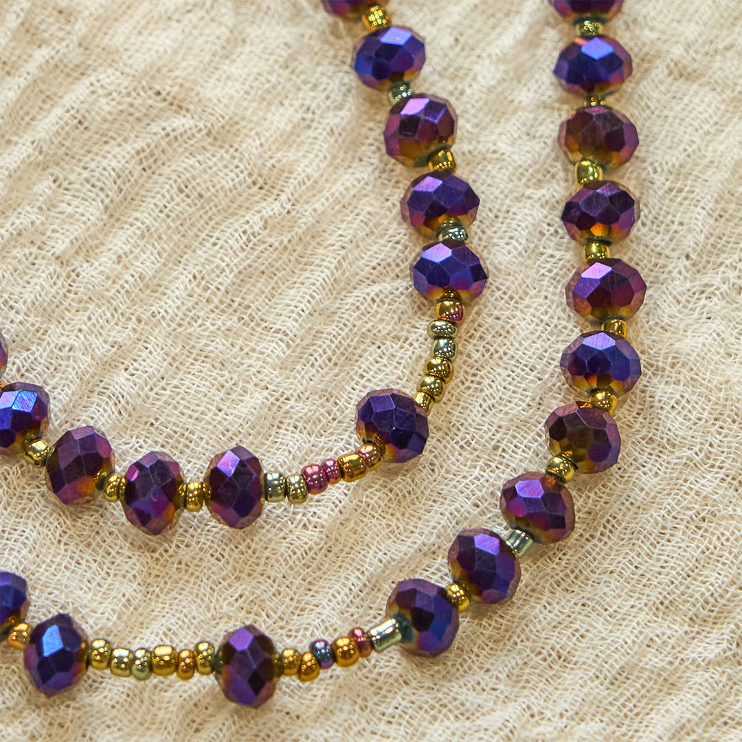 Christianartworkshop Rosario con medalla y crucifijo de Nuestra Señora, de 8 mm, con cuentas de cristal y vidrio morado. - image 8