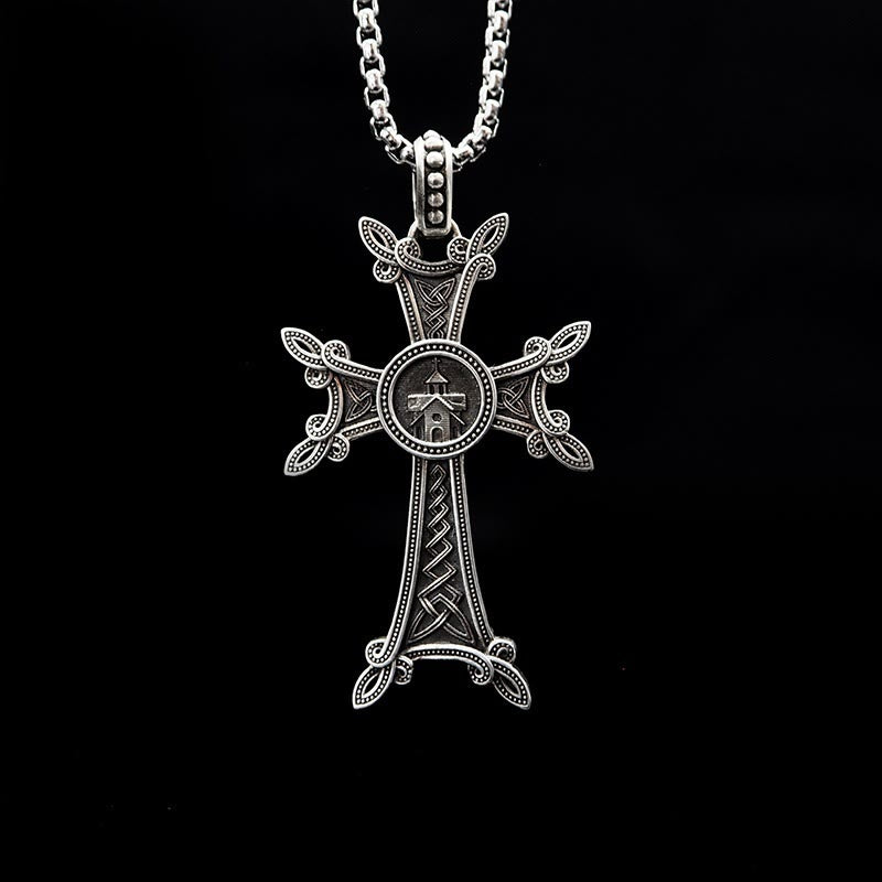 Christianartworkshop Collar con crucifijo celta de plata de ley 925: una combinación atemporal de fe y arte. - Plata de ley 925 - image 0