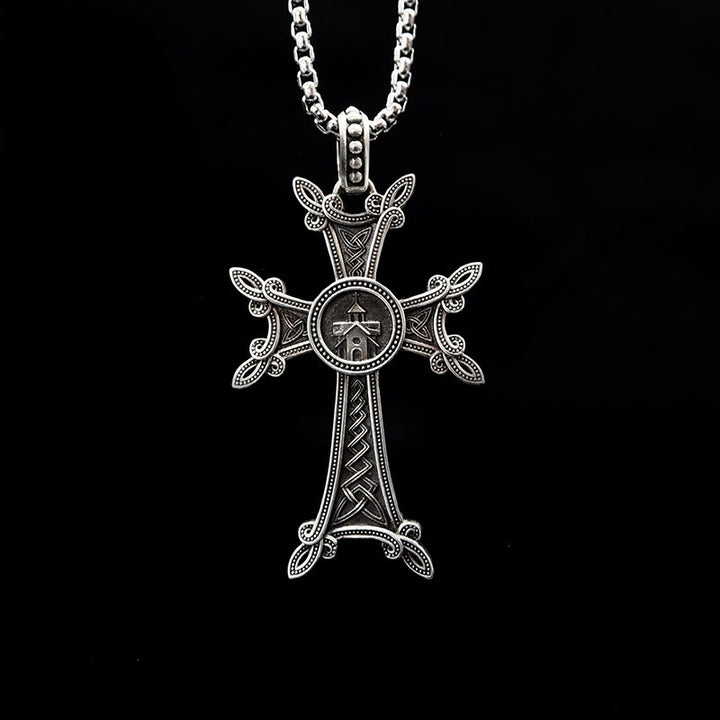 Christianartworkshop Collar con crucifijo celta de plata de ley 925: una combinación atemporal de fe y arte. - Plata de ley 925 - image 0
