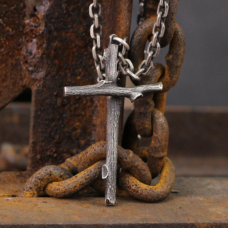 Christianartworkshop Collar con cruz moderno y minimalista de plata de ley 925: Un tributo a la fe pura. - Plata de ley 925 - image 0