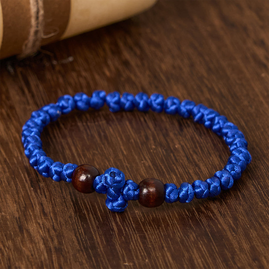 Christianartworkshop Pulsera de hilo con nudo y cruz azul y negra: un símbolo de fe. - image 11