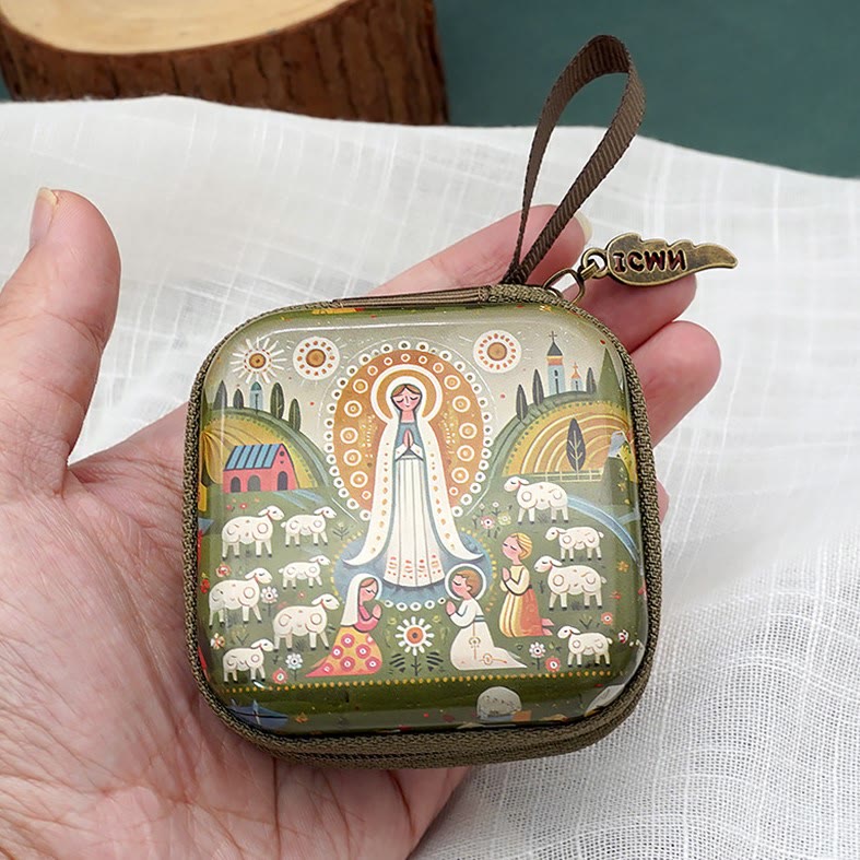 Christianartworkshop 9 diseños de estuches cuadrados para rosarios estilo caricatura: una hermosa combinación de fe y funcionalidad. - Estilo A - image 1