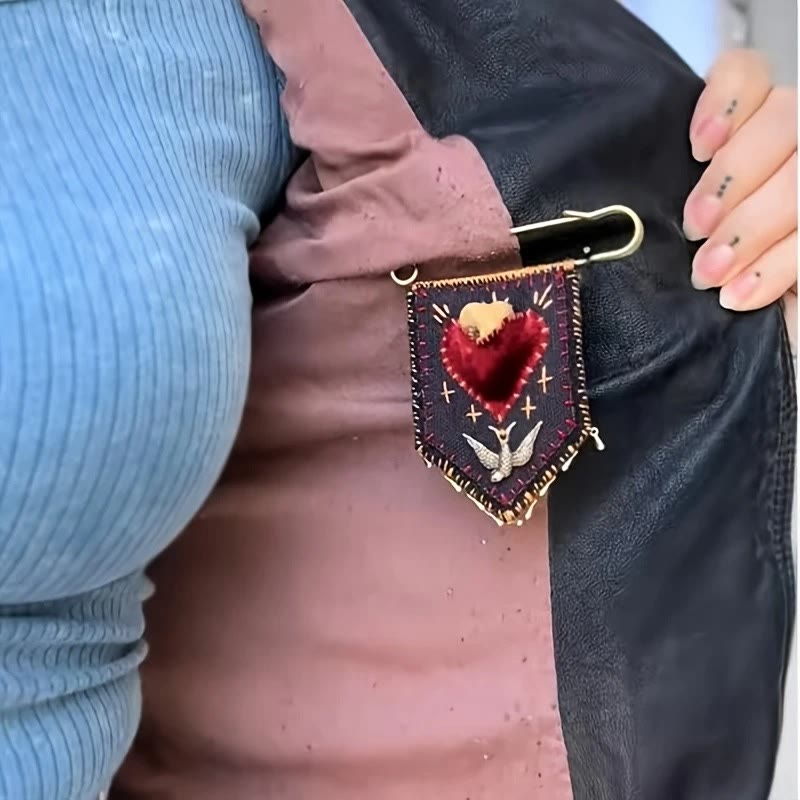 Christianartworkshop Broche de bolsillo con el símbolo de la esperanza y la protección, bordado a mano. - image 3