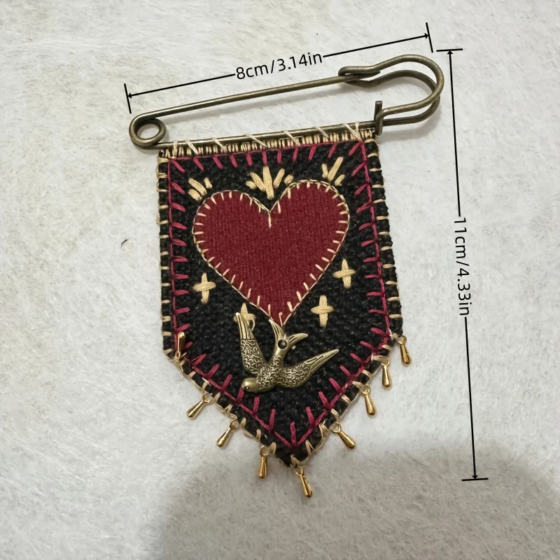 Christianartworkshop Broche de bolsillo con el símbolo de la esperanza y la protección, bordado a mano. - image 2