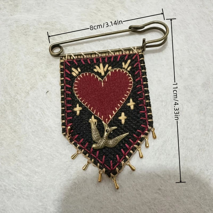Christianartworkshop Broche de bolsillo con el símbolo de la esperanza y la protección, bordado a mano. - image 2