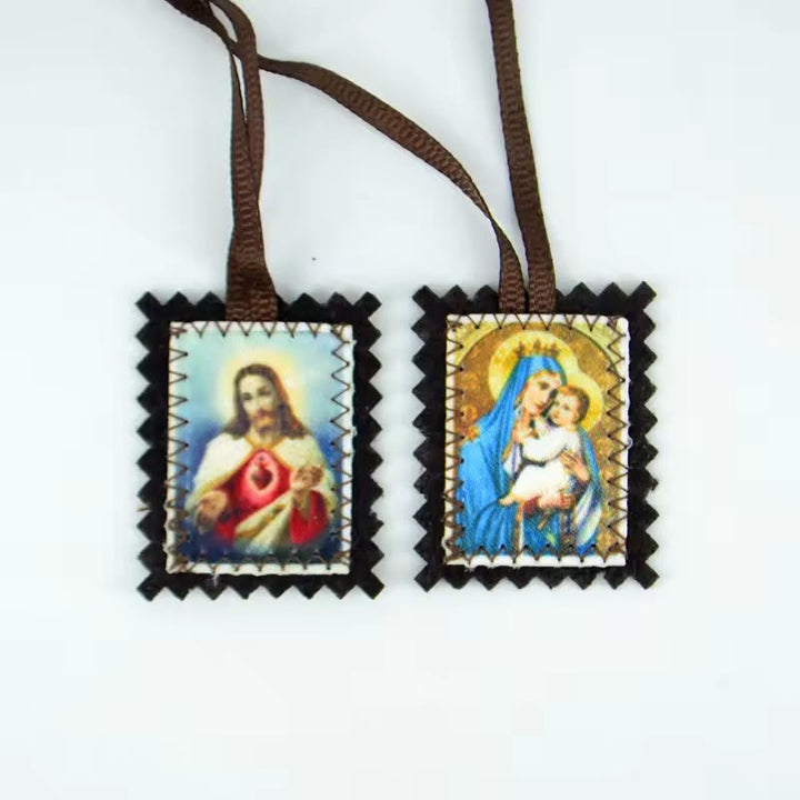 Christianartworkshop Sagrado Corazón y Escapulario de la Virgen María: una doble devoción a Jesús y María. - image 8