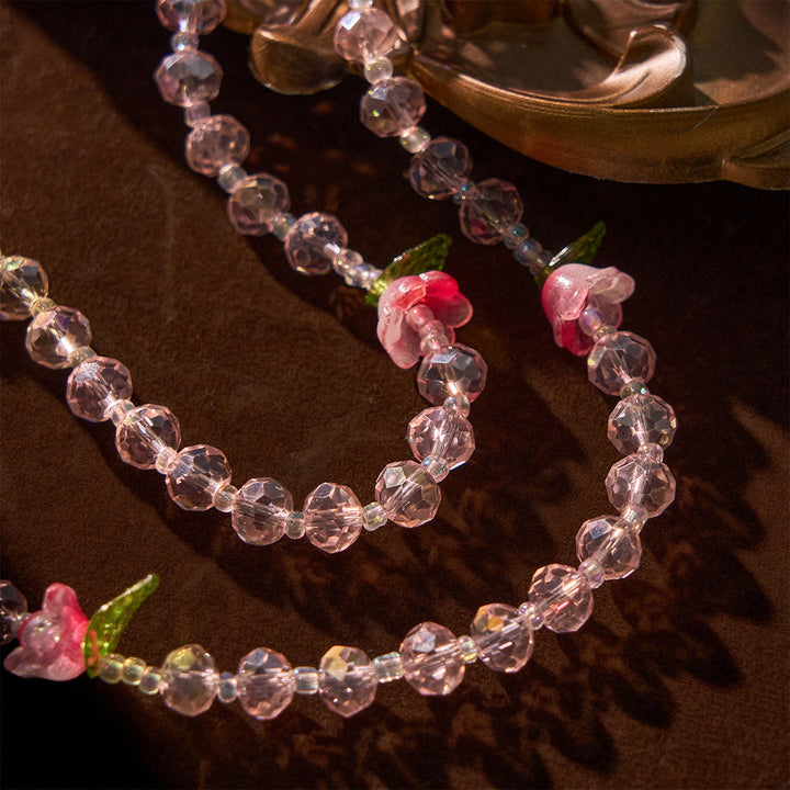 Christianartworkshop Jesús es el regalo: Rosario elegante de cristal rosa hecho a mano con cuentas de rosas en 3D y tarjeta de regalo. - image 11