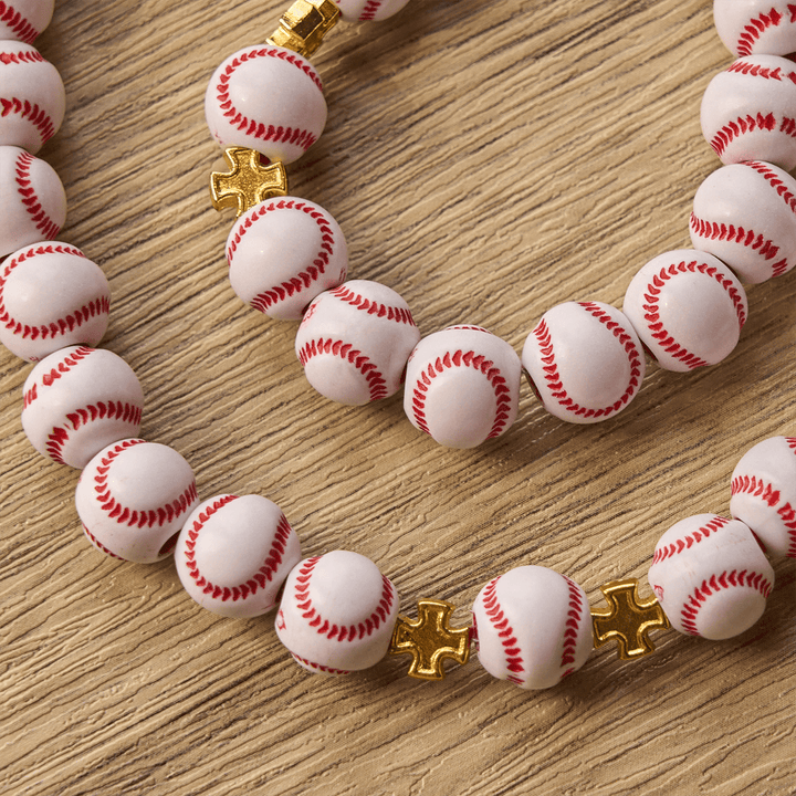 Christianartworkshop FE EN ORACIÓN: Rosario de cuentas de béisbol en miniatura bendecido con cáliz y crucifijo dorados. - image 10