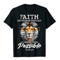 Christianartworkshop Camiseta unisex con estampado de león y cruz de fe religiosa. - Negro - 2XL - image 0