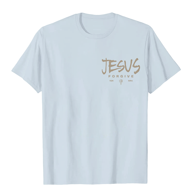 Christianartworkshop Camiseta unisex religiosa con la cruz de la corona de espinas y el perdón de Jesús. - image 1
