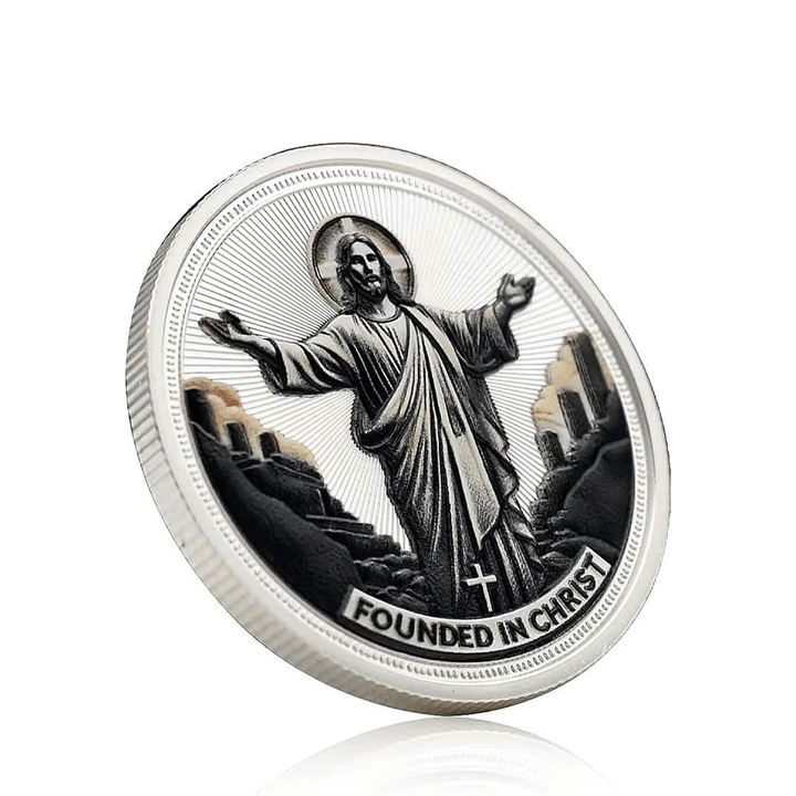 Christianartworkshop Moneda conmemorativa dorada/plateada "El amor de Jesús fundado en Cristo: Paloma y Cruz" - image 6