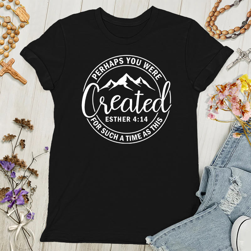 Christianartworkshop Camiseta "Tal vez fuiste creado" - Camiseta de mujer con estampado de fe - Negro - 4XL - image 1
