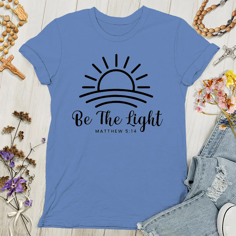 Christianartworkshop Camiseta de mujer "Sé la luz del amanecer" - Azul - 4XL - image 1