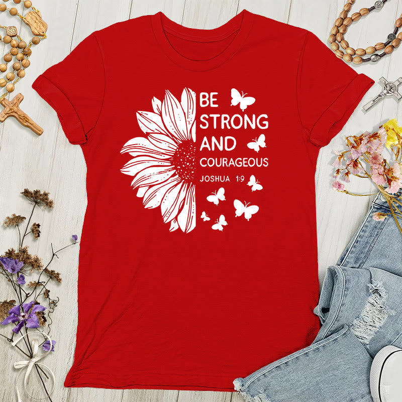 Christianartworkshop Sé fuerte y valiente Josué 1:9 Camiseta de mujer - Rojo - 4XL - image 1