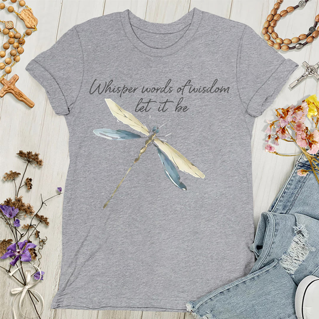 Christianartworkshop Susurra palabras de sabiduría: Que así sea. Camiseta de mujer con estampado de libélula. - Gris - 4XL - image 0