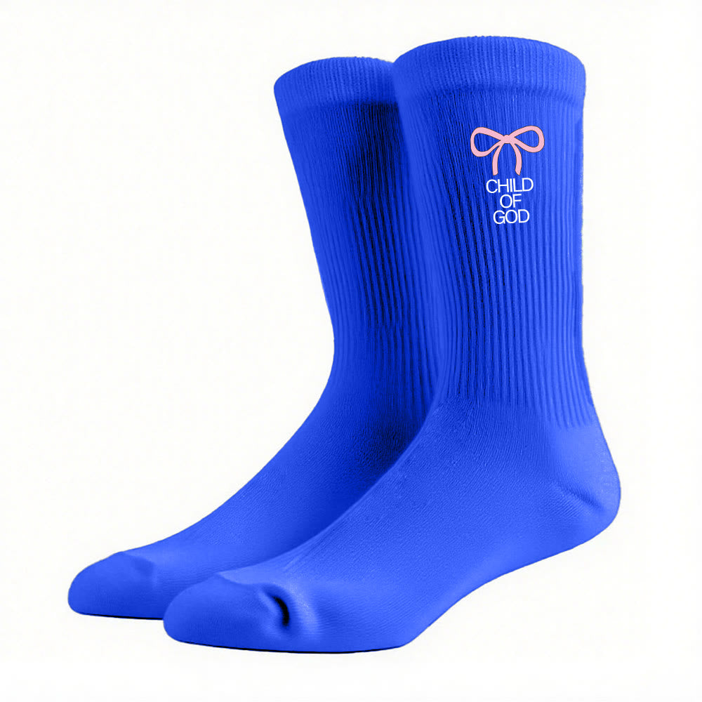 Christianartworkshop Calcetines Child Of God con lazo rosa: Camina con gracia en la fe. - Azul - Mujeres (UE 36-39/EE. UU. 8.5-9) - image 13
