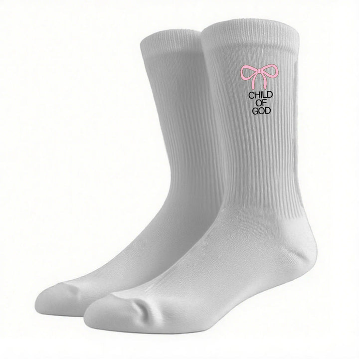 Christianartworkshop Calcetines Child Of God con lazo rosa: Camina con gracia en la fe. - Gris - Mujeres (UE 36-39/EE. UU. 8.5-9) - image 11
