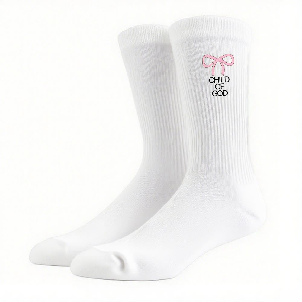 Christianartworkshop Calcetines Child Of God con lazo rosa: Camina con gracia en la fe. - image 9