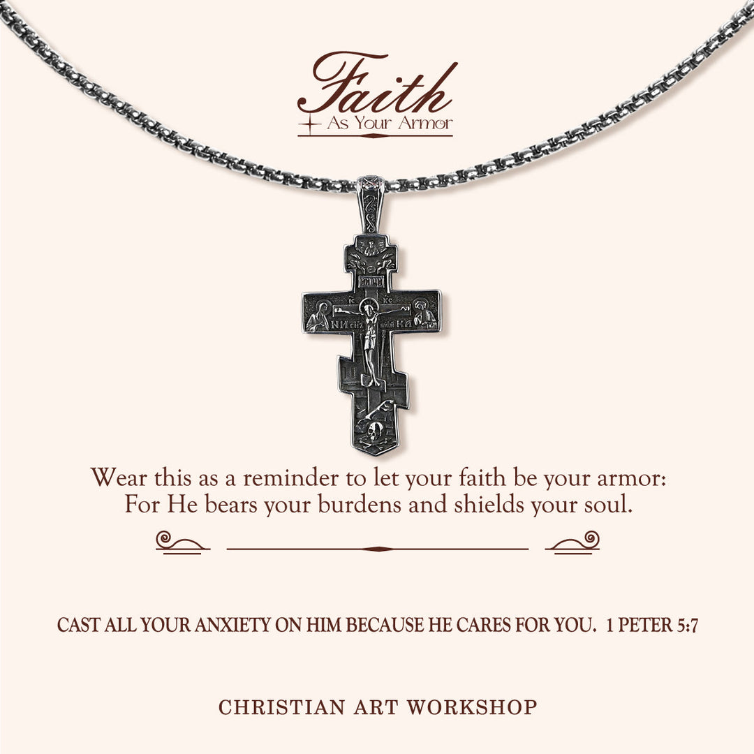 Christianartworkshop LA FE COMO TU ARMADURA: Collar con crucifijo de Jesús ortodoxo - LA FE COMO TU ARMADURA - image 0