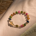 Christianartworkshop Pulsera de cuentas de turmalina con ábaco, cruz y medalla milagrosa. - Circunferencia de la muñeca: 5,91''-7,08''/15-18 cm - image 0