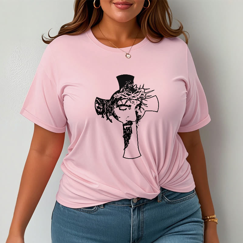Christianartworkshop Camiseta unisex con diseño moderno de corona de espinas y cruz. - image 14