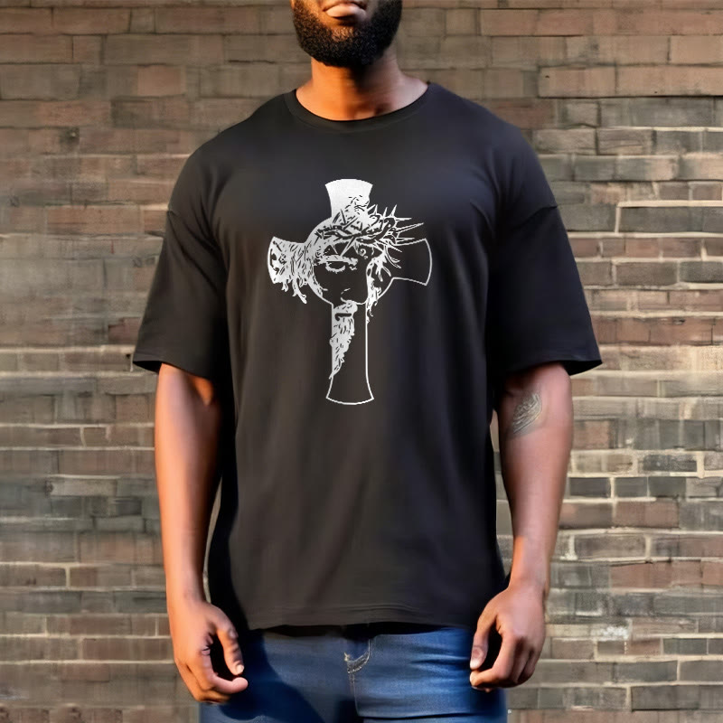 Christianartworkshop Camiseta unisex con diseño moderno de corona de espinas y cruz. - image 8