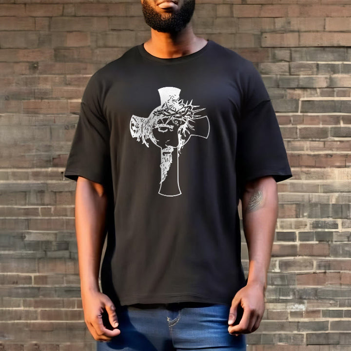 Christianartworkshop Camiseta unisex con diseño moderno de corona de espinas y cruz. - image 8