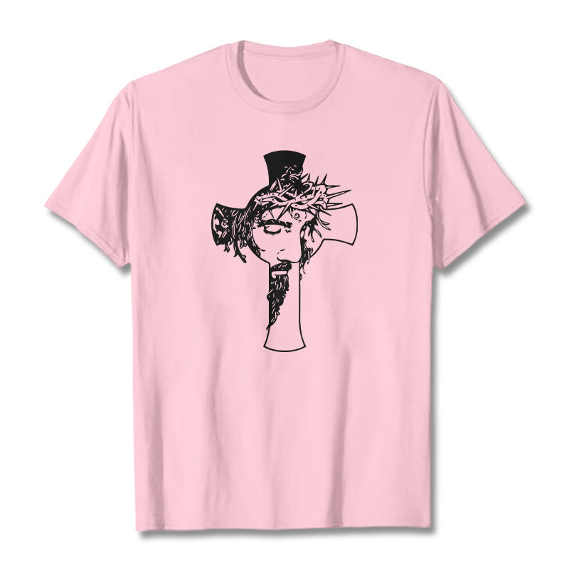 Christianartworkshop Camiseta unisex con diseño moderno de corona de espinas y cruz. - rosa claro - 2XL - image 13