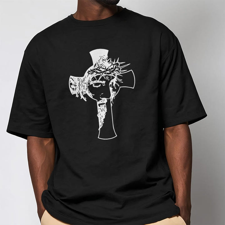 Christianartworkshop Camiseta unisex con diseño moderno de corona de espinas y cruz. - image 6