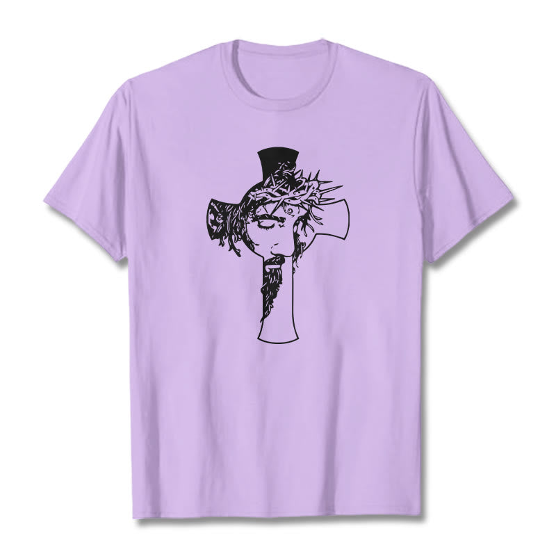 Christianartworkshop Camiseta unisex con diseño moderno de corona de espinas y cruz. - Morado claro - 2XL - image 17