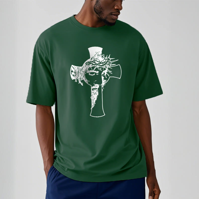 Christianartworkshop Camiseta unisex con diseño moderno de corona de espinas y cruz. - image 10