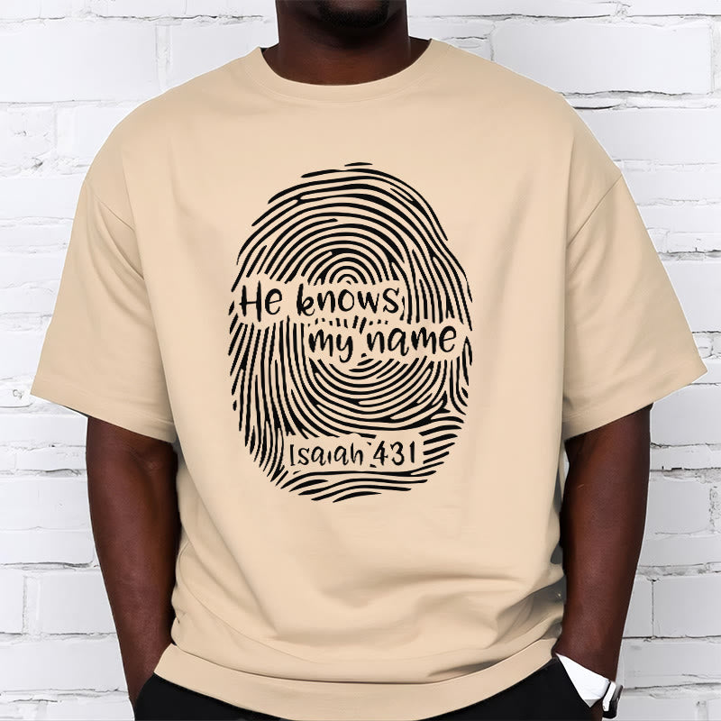 Christianartworkshop Él sabe mi nombre - Versículo bíblico con huella dactilar - Camiseta unisex - image 11