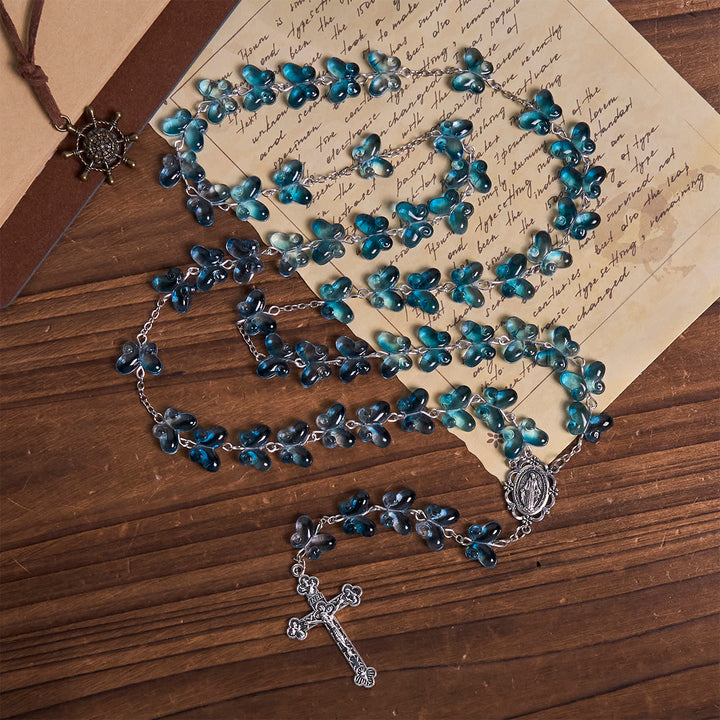 Christianartworkshop La fe es la esperanza: Pulsera de oración con mariposa azul brillante Alas de Devoción, Rosario de animales - image 6