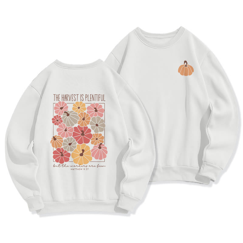 Christianartworkshop Sudadera de poliéster con forro polar y elegancia de la cosecha en cada calabaza - Blanco - 2XL - image 0
