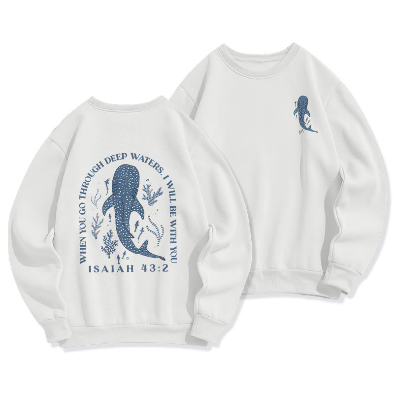 Christianartworkshop Sudadera de poliéster con forro polar, estilo moderno y colorido, con estampado Faith Beneath the Waves. - Blanco - 2XL - image 0