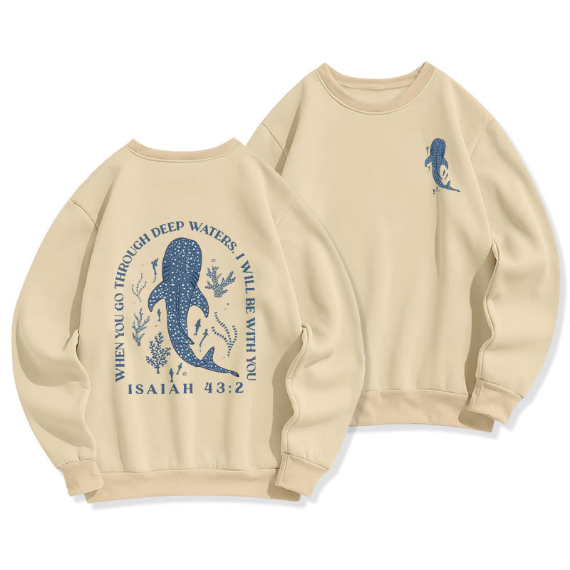 Christianartworkshop Sudadera de poliéster con forro polar, estilo moderno y colorido, con estampado Faith Beneath the Waves. - Beige - 2XL - image 1