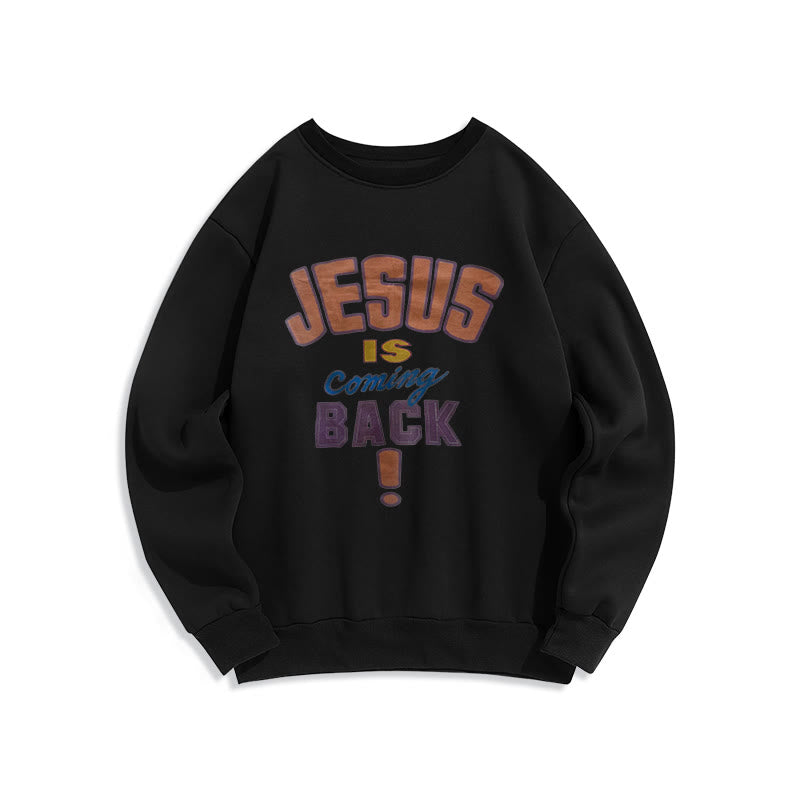 Christianartworkshop Sudadera de poliéster con forro polar con estampado "Jesús regresa" de estilo urbano moderno. - Negro - 2XL - image 6