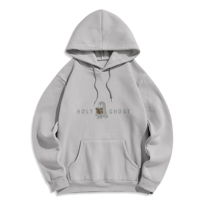 Christianartworkshop Sudadera con capucha de poliéster forrada de felpa con diseño de fantasma caprichoso del Espíritu Santo - Gris - 2XL - image 2