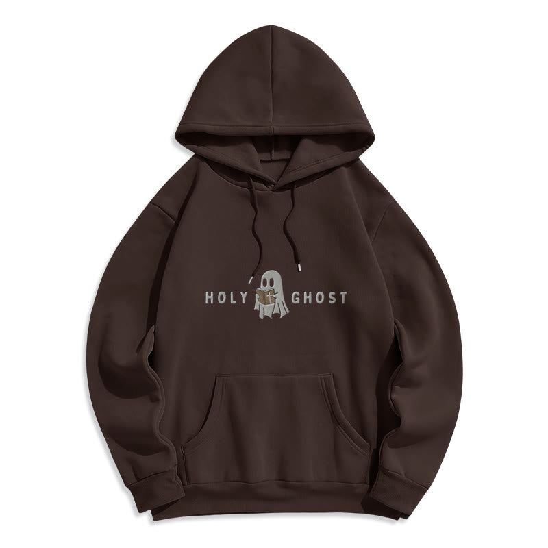Christianartworkshop Sudadera con capucha de poliéster forrada de felpa con diseño de fantasma caprichoso del Espíritu Santo - Marrón - 2XL - image 0