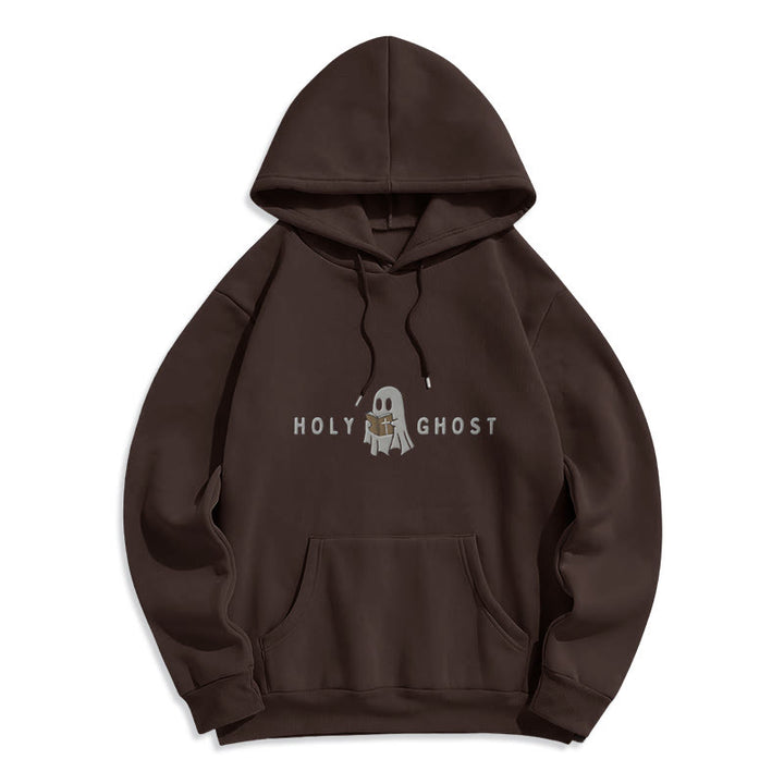 Christianartworkshop Sudadera con capucha de poliéster forrada de felpa con diseño de fantasma caprichoso del Espíritu Santo - Marrón - 2XL - image 0